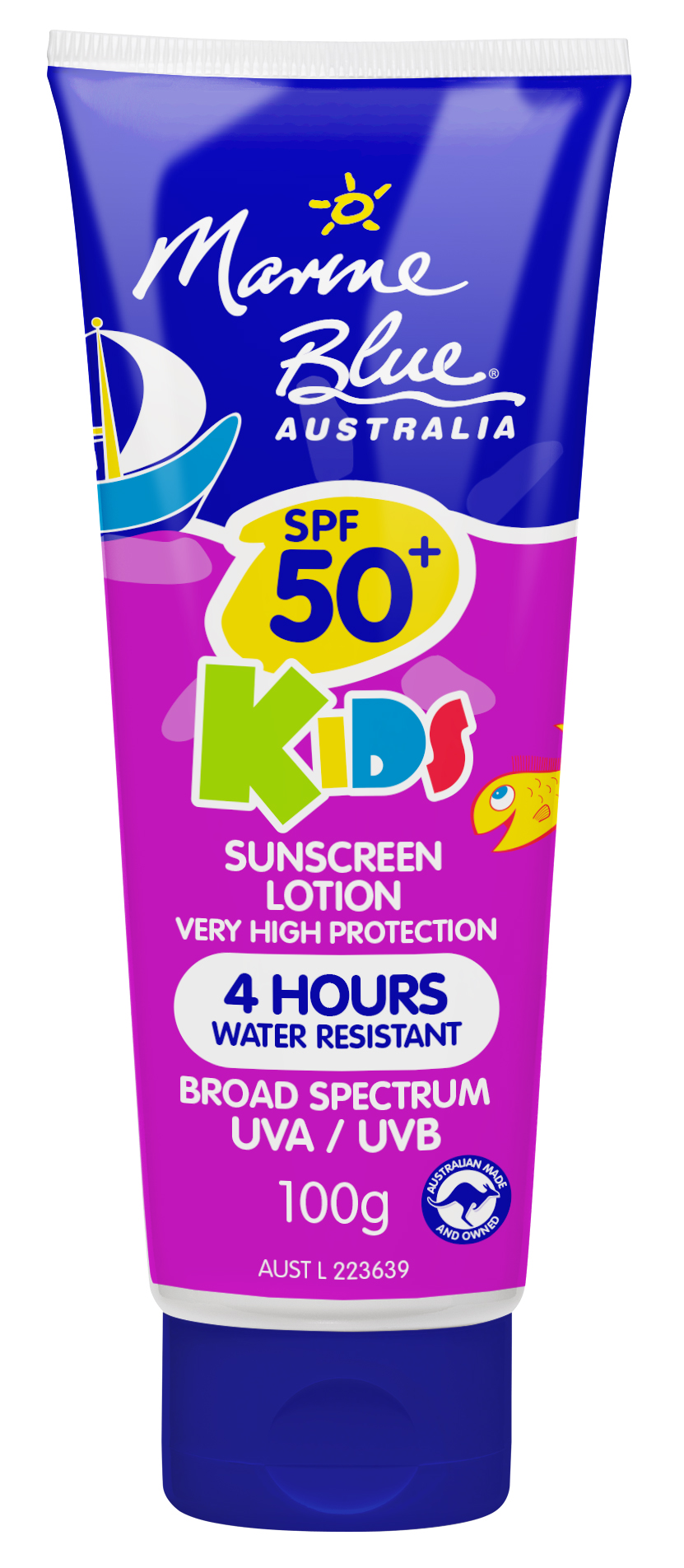 Marine Blue SPF 50+ Kids Sunscreen Lotion The Australian Made Campaign