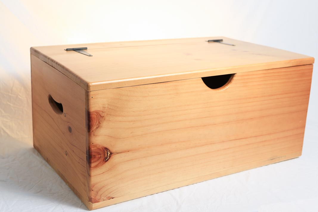 Wooden Box – Large - Flat Top – Hinged Lid – Versatile ...
