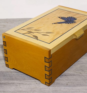 Blue Butterfly Marquetry Box Image