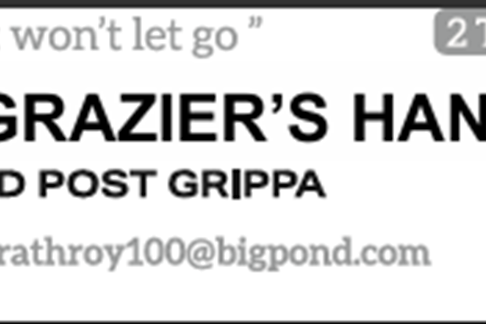 GRAZIER'S HAND Post Grippa