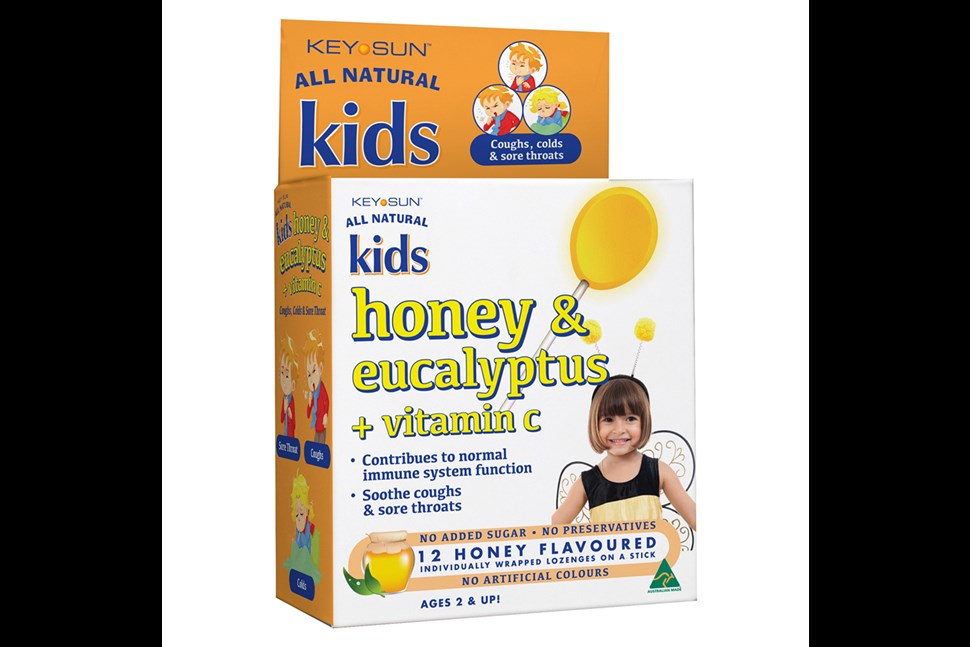 Key Sun All Natural Kids - HONEY & EUCALYPTUS + VITAMIN C - LOZENGES ON A STICK