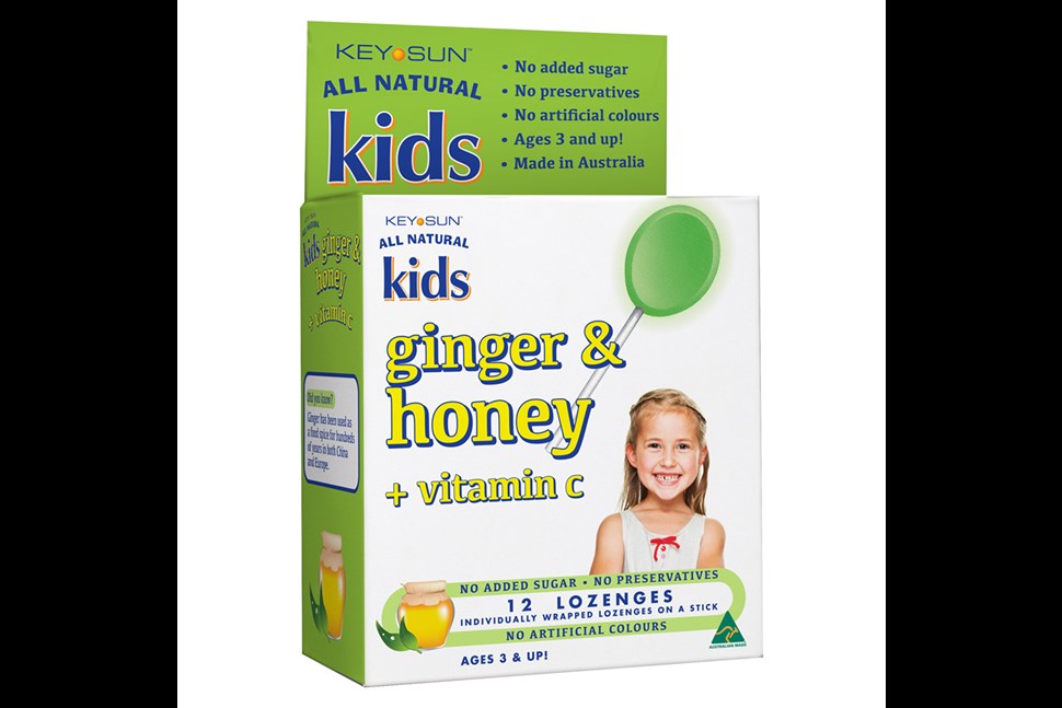 Key Sun All Natural Kids - GINGER & HONEY + VITAMIN C - LOZENGES ON A STICK