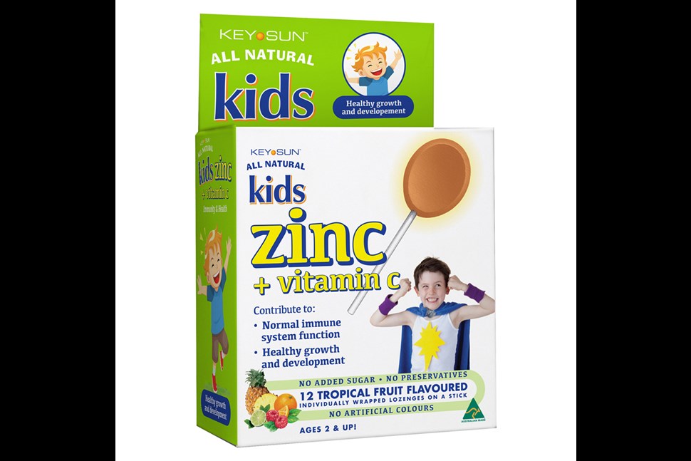 Key Sun All Natural Kids - ZINC + VITAMIN C - LOZENGES ON A STICK