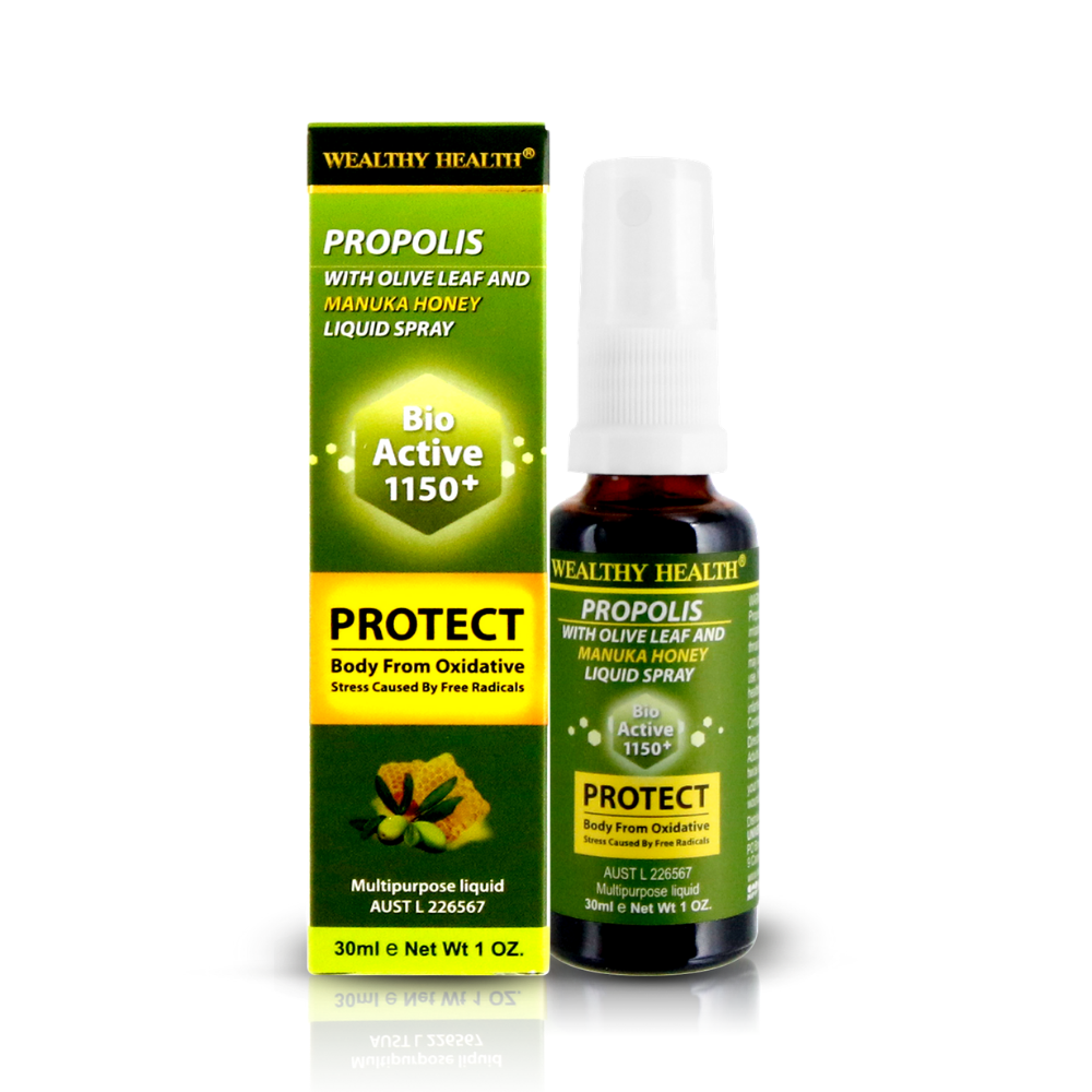 Wealthy Health Propolis with Olive Leaf and Manuka Honey Liquid Spray ...