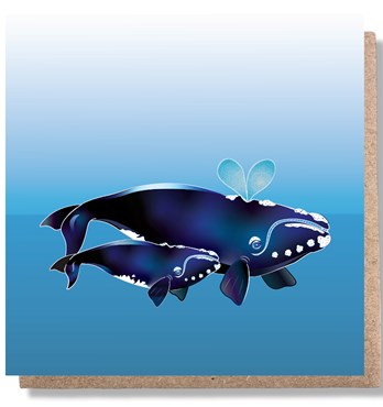 Follow Me Whales Greeting Card Image