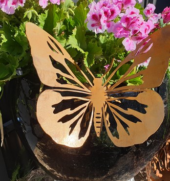 Butterfly #2 - Australian Made Rusted Metal Garden Art Image