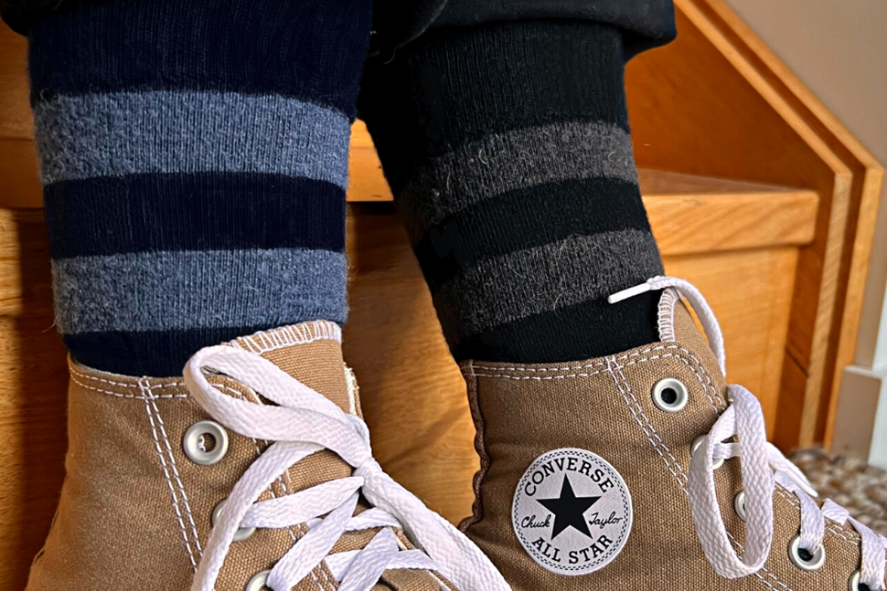 Unisex Merino Alpaca Blend Striped Health Sock® (Style 03C)