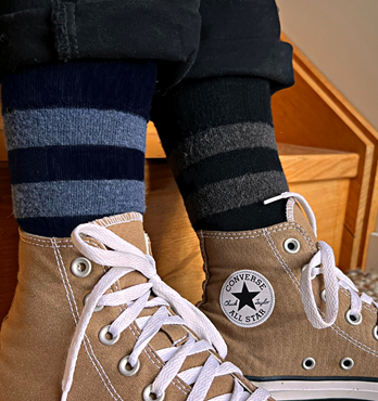 Unisex Merino Alpaca Blend Striped Health Sock® (Style 03C) Image