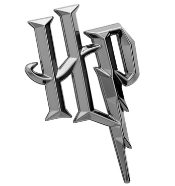 Fan Emblems Harry Potter 3D Car Badge - HP Symbol (Black Chrome) Image