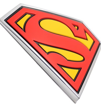 Fan Emblems Superman 3D Car Badge - Classic Logo (Black, Red, Yellow and Chrome) Image