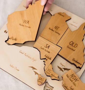 Wooden Australia Educational Map Puzzle Image