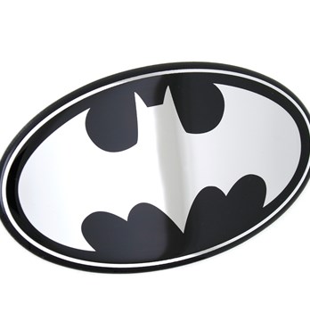 Fan Emblems Batman Domed Chrome Car Decal - 1989 Logo (Black and Chrome) Image