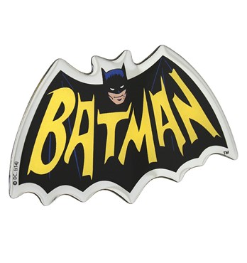 Fan Emblems Batman Domed Chrome Car Decal - 1966 Logo Image