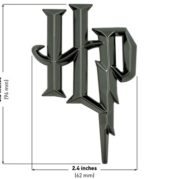 Fan Emblems Harry Potter 3D Car Badge - HP Symbol (Black Chrome) Image