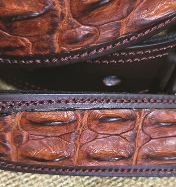 Leather Belts - Crocodile Inlay with SS or Brass Buckle and Keeper Image