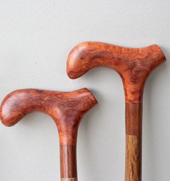 Hand-carved T-bar Handle Walking Stick Image