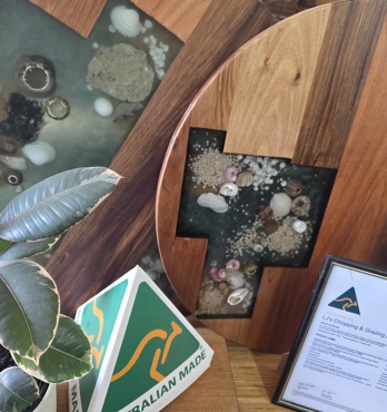 Australian Hardwood Feature Grade (AHFG)  Kitchen Chopping Grazing Serving Platter Food Cheese Wooden Board - Various sizes & engraving available  Image