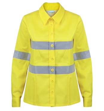 Signature Women’s Hi Vis Full Buttoned Safety Work Shirt Image