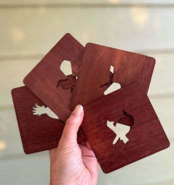 Australian Native Bird Wood Coasters Image