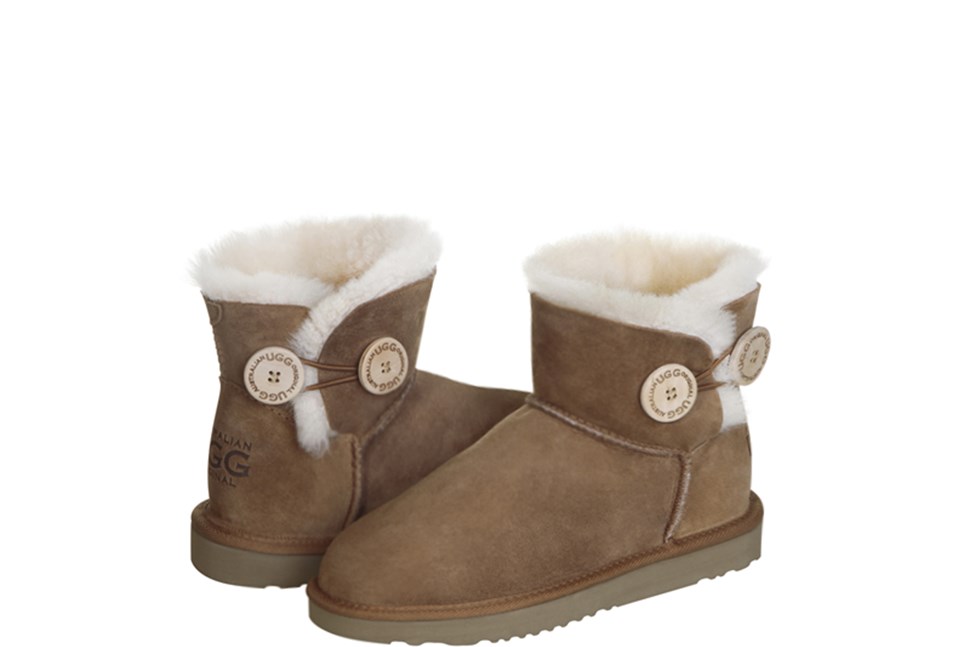 "AUSTRALIAN UGG ORIGINAL" CLASSIC TWIN BUTTON MINI UGG BOOTS handmade in Australia.