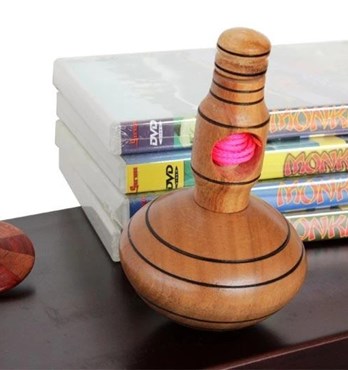String-Pull Self-Winding Wooden Spinning Top Image