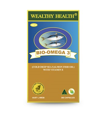 Wealthy Health Bio-Omega 3 (Cold Deep Sea Salmon Fish Oil) with Vitamin E Image