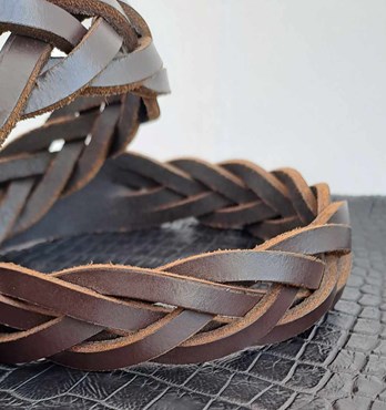 Leather Belts - Mystery Plait with SS or Brass Buckle & Keeper Image