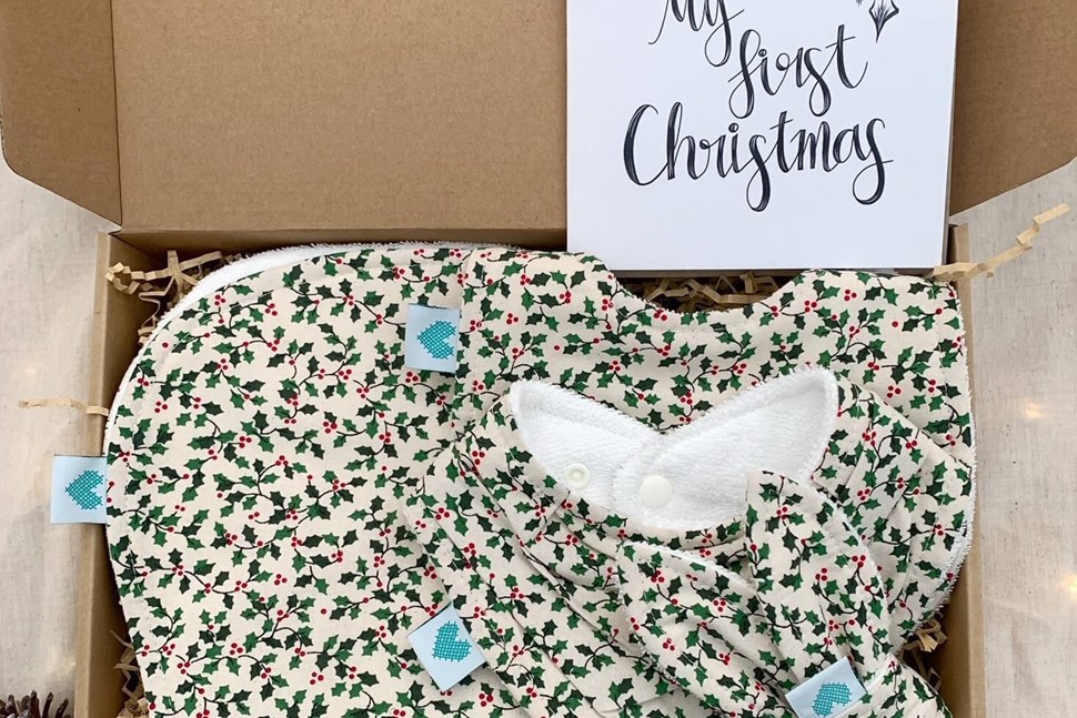 Handmade Baby Gift Box - Christmas Holly