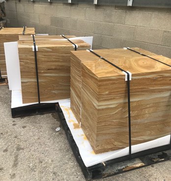 Australian sandstone sawn - ideal to use as tiles, pavers and wall cladding Image