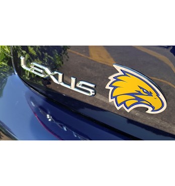 Fan Emblems West Coast Eagles 3D Chrome AFL Supporter Badge Image