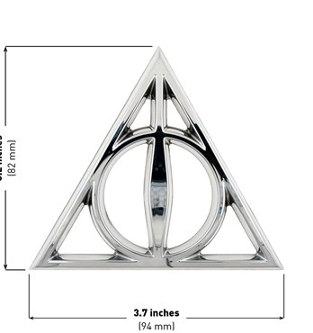 Fan Emblems Harry Potter 3D Car Badge - Deathly Hallows Symbol (Chrome) Image