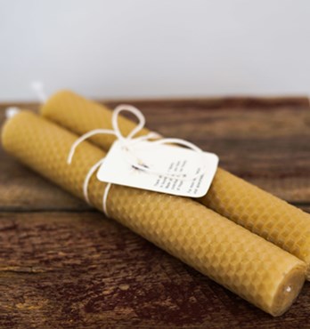 Pure Beeswax Rolled Pillar Candle - Twin Pack Image