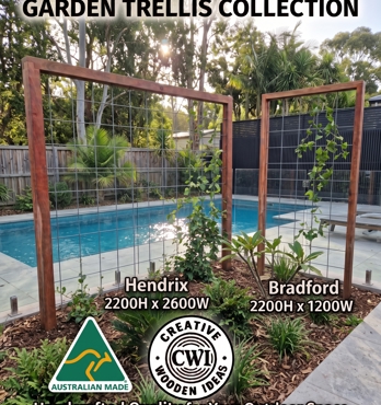 Landscaping from Creative Wooden Ideas - ROSCO,  HENDRIX and Bradford outdoor landscaping Trellis.  Direct from the Manufacuturer Image