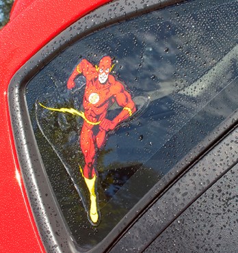 Fan Emblems The Flash Domed Transparent Car Decal - Classic Character Image