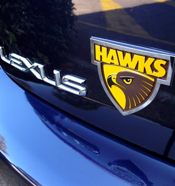Fan Emblems Hawthorn Hawks 3D Chrome AFL Supporter Badge Image
