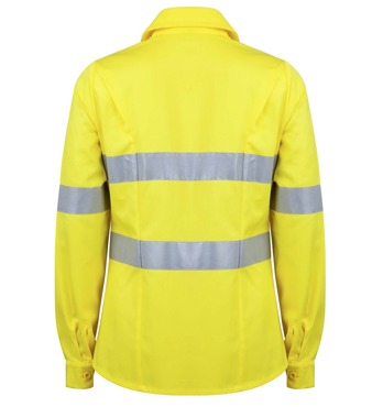 Signature Women’s Hi Vis Full Buttoned Safety Work Shirt Image