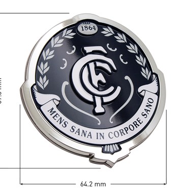 Fan Emblems Carlton Blues 3D Chrome AFL Supporter Badge Image