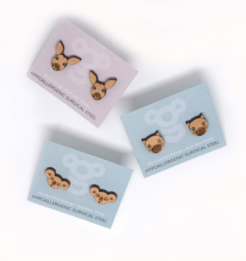 Wooden Stud Earrings Image