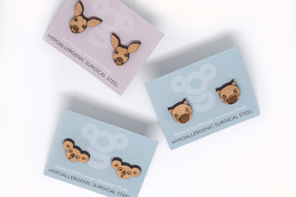 Wooden Stud Earrings