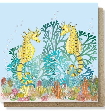 Potbelly Seahorse Small Greeting Card Image