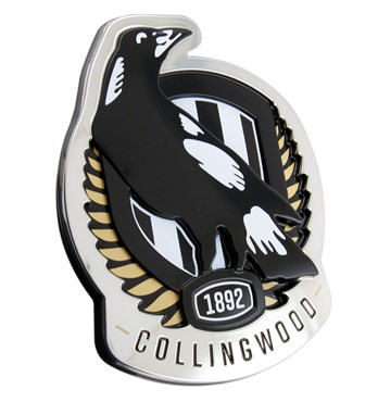 Fan Emblems Collingwood Magpies 3D Chrome AFL Supporter Badge Image