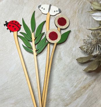 Hand Painted Wooden Everlasting Stems Image