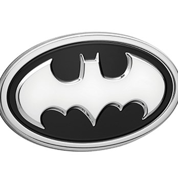 Fan Emblems Batman 3D Car Badge - 1989 Logo (Black and Chrome) Image
