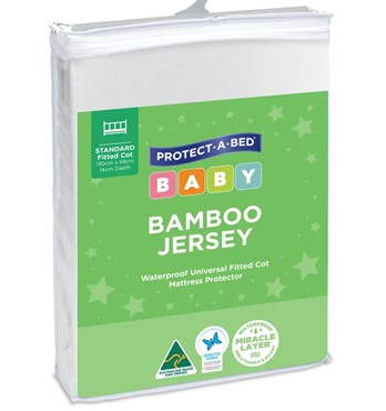 Bamboo Jersey Waterproof Universal Fitted Cot Mattress Protector Image