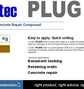 Concrete Waterproofing: Contec C1 & PLUG Image