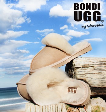 BONDI UGG - Wool Collar Sheepskin Scuffs Image