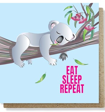 Eat Sleep Repeat Small Greeting Card Image