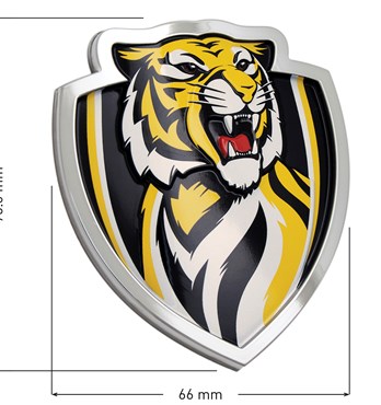 Fan Emblems Richmond Tigers 3D Chrome AFL Supporter Badge Image