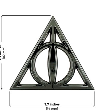 Fan Emblems Harry Potter 3D Car Badge - Deathly Hallows Symbol (Black Chrome) Image