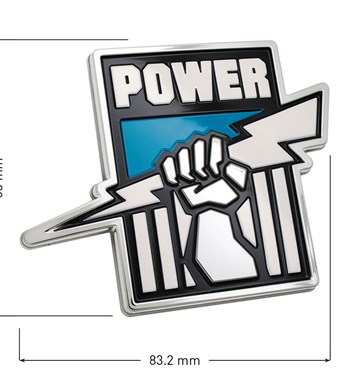 Fan Emblems Port Adelaide Power 3D Chrome AFL Supporter Badge Image